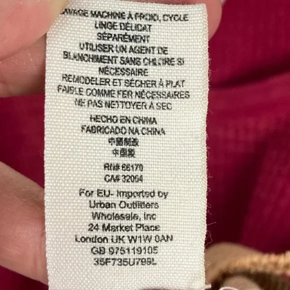 Free People Diamond Dozen Thermal Long Sleeve Top Colorblock Pink Cream Size XS - Picture 7 of 10